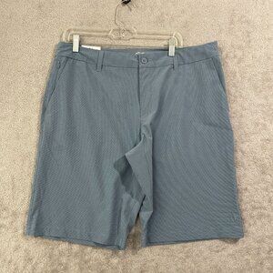 NEW Hang Ten Hybrid Blue Pattern Mens 36x11 Stretch Flat Front Shorts